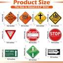 Frienda 10 Pcs Christian Road Sign VBS Road Trip Decorations Paper Religious Bulletin Board Cutouts Construction Party for Halloween Trunk or Treat Classroom Bible Sunday School Church Decor