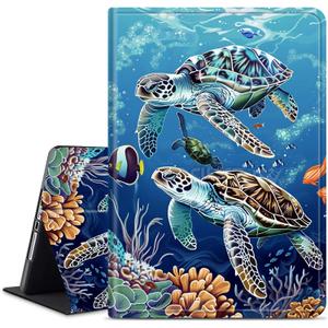 for Amazon Kindle Fire HD 10 & 10 Plus(11th/13th Generation, 2021/2023) Tablet Case, Multiple Viewing Angles & Kickstand Back Case Drop Protection Smart Cover for HD 10 2021, Sea Turtle (524)