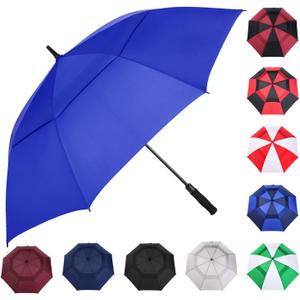 MRTLLOA Extra Large Golf Umbrella, 54/62/68/72 Inch Automatic Open, Oversize Double Canopy Vented Windproof Waterproof Sports Umbrellas for Rain