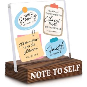 akeke Christian Encouragement Desk Decor, Inspiration Bible Verse Decor Sign for Desk Shelf Cubicle, Religious Motivational Uplifting Gifts for Women, Men, Coworker, College, Friends, ANT8
