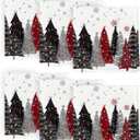 Horaldaily Christmas Cloth Napkins 18 x 18 Inch, White Christmas Pine Tree Stars Red Party Dinner Decoration Washable Napkins Set of 6