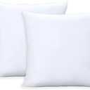 Throw Pillows Insert Set of 2, White 24x24 in Pillow Inserts with 100% Cotton Cover,Bed and Couch Decorative Stuffer Pillows,Indoor Pillows for Sofa