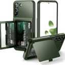 Samsung Galaxy S22 Plus Case - WeLoveCase Wallet Case with Credit Card Holder & Hidden Mirror, All-Round Protection Shockproof Phone Cover Designed for Samsung Galaxy S22 +, 6.6 Inch Green