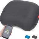 Hikenture Camping Pillow Ultralight, Inflatable Pillows with Removable Cover, Compact Portable Backpacking Pillow, Ergonomic Blow Up Camp Pillows, Washable Air Pillow for Hiking, Beach, Travel (Grey) (Gray)