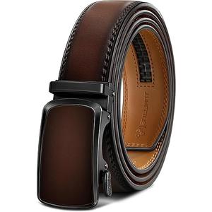 BULLIANT Men's Belt, Brand Ratchet Belt Of Genuine Leather For Gift Men Dress, Size Customized(Deep Brown, 26"-34" Waist Adjustable)