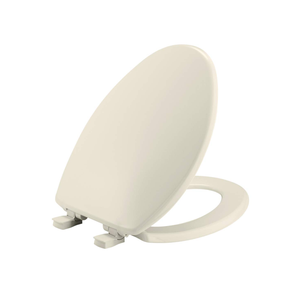 Bemis 7300SLEC Slow Close Toilet Seat, Easy Clean Hinges and Durable Plastic Seat, Made in USA, Elongated, Biscuit