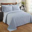 Better Trends 1 Piece Chenille Bedspread Full/Double Size 100% Cotton Chenille Bedding Lightweight Classic Stripe Pattern Bedroom Decor Jullian Collection 96" x 110"( Grey )