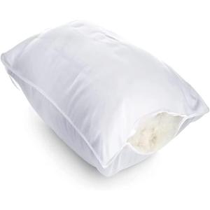 100% Cotton Down Proof Throw Pillow Shell, Empty DIY Cushion Cover for Filling, Pillow Insert Cover, Sew to Close, No Zipper, Solid White, 26x26
