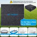 Upgraded 80 * 80inch Square Hot Tub Mat, Extra Large Inflatable Hot Tub Pad Outdoor Indoor, Waterproof Slip-Proof Backing, Absorbent Spa Pool Ground Base Flooring Protector Mat