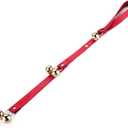 Leather Dog Doorbells for Door Knob, Adjustable Brass Potty Training Bells for Puppy to Go Outside, Easy Dog Door Bell for Potty Training