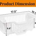 Noamus 2-Piece Plastic Dish Drying Rack, Heavy Duty Sink Set Dish Rack, White Large Drainer with Attached Drainboard Utensil Cup Holders for Home Kitchen Counter Top Organizers