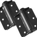 National Hardware N114-975 Adjustable Spring Hinge 2-Pack 3 in Black Heavy Duty Self Closing Door Hinges for Interior Exterior Surface Mount No Mortise Required