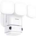 winees Cmara de reflector, cmara de seguridad para exteriores con cable 2K HD de doble objetivo, deteccin de movimiento panormica de 180 grados, 3000 lmenes, visin nocturna a color, sirena de