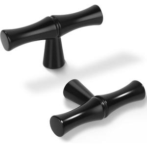 Matte Black Cabinet Knobs,Zinc Alloy Solid Dresser Single Hole Cabinet Pull Luxury Drawer Knob Hardware for Bedroom, Kitchen 6 Pack ZJ01