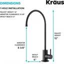 KRAUS Purita 100% Lead-Free Kitchen Water Filter Faucet in Matte Black, FF-100MB