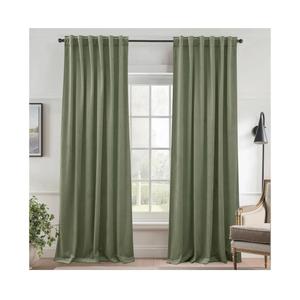 StangH Velvet Curtains 96 Inches Long, Privacy Window Treatment with Back Tab, Vintage Smooth Fabric Energy Efficient Window Panels for Dining Room/Hallway, W52 x L96 inches, Sage Green, 2 Panels