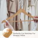 Wooden Hangers 90 Pack, Heavy Duty Solid Wooden Clothes Hangers with Pant Bar,360-Degree Rotatable Hook, Durable & Slim Wood Hangers for Coats, Jackets, Dress, Pants(Natural)