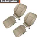 labwork Front Driver and Passenger Side Bottom and Top Lean Back Beige Artificial Leather Perforated Seat Cover Replacement for Lexus ES350 2007-2012