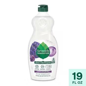 Seventh Generation Dish Soap Liquid Lavender Flower & Mint Scent Pack of 6 Dishwashing Soap Dish Detergent Liquid Soap 19 oz