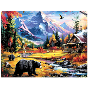 GXGLLPZBY DIY Landscape Diamond Art Kits, 5D Mountain Nature Theme Diamond Painting for Beginners Adults, Paint by Diamonds Dot Gem Art Kits, Home Wall Decor 11.8x15.8in