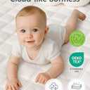 Yoofoss Waterproof Crib Mattress Protector 2 Pack, Quilted Crib Mattress Pad Cover Ultra Soft and Breathable, Machine Washable Toddler Mattress Protector for Standard Baby Crib Size 52''x28'' (White)