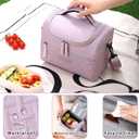Insulated Lunch Bag for Women - Reusable Lunch Box for women - Leakproof Cooler Tote Bag Containers with Adjustable Shoulder Strap for Office Work Travel Picnic Outdoor (Purple)