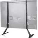 WALI Universal TV Stand 55 inch TV, TV Stand Mount for 22-65 Inch LCD Flat Screen TVs, Table Top TV Stands Holds up to 110lbs Mounting Holes up to 800 by 500mm (TVS001), Black