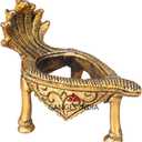 Shaligram Brass Stand Shankh Stand with Sheshnaag Brass Statue, Traditional Decorative Shankh Holder for Home Pooja (Shaligram Stand)