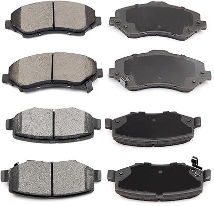 ECCPP D1273-8389 D1274-8390 Front & Rear Ceramic Disc Brake Pad Set Fit For Dodge Nitro 2007-2011,For Jeep Liberty 2008-2012,For Jeep Wrangler 2007-2017,For Jeep Wrangler JK 2018