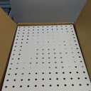 Peg Board, 4 Pack Metal Pegboard Panels with 50 Hooks, White Pegboards Wall Organizer, Heavy Duty Peg Board for Walls Home, Garage Tool Storage, Office Organization, Craft Room, Kitchen (16x12"- 4 Pcs)