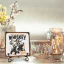 5 Inch Wood Plaque - I Don't Always Drink Whiskey - Wood Sign With A Metal Support, Retro Cowgirl Cowboy Western Home & Office Decoration & Accessories, Funny Gift For Man Women - A04