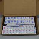 American Mahjong Tiles (1.2,Tiles Only), 166 Pcs American Mahjong Tile Set with Blue Color