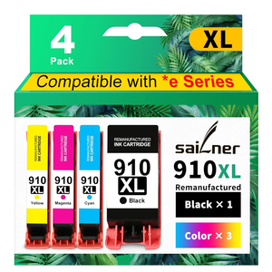 SAILNER 910XL Remanufactured Ink Cartridge Replacement for 910XL Ink Cartridges Combo Pack 910 XL Compatible with OfficeJet Pro 8020 8025 8028 8035 8030 8010 8015 8018 8022 Printer