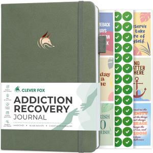 Clever Fox Addiction Recovery Journal – Addiction Treatment Planner & Workbook – Daily Sobriety Journal for Recovery Progress, A5 (Cypress)