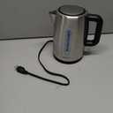 Amazon Basics Electric Stainless Steel Kettle for Tea and Coffee, BPA-Free, Fast Boiling, Auto Shut-Off, Boil-Dry Protection, 1.7 Liter, 1500W, Black and Silver (1.8 Quarts)