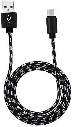 POPETPOP 3M Braided Micro USB Data Sync Charging Cable for Devices Black High Performance USB Cable Compatible with Samsung