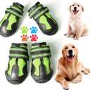 CovertSafe& Dog Boots for Dogs Non-Slip, Waterproof Dog Booties for Outdoor, Dog Shoes for Medium to Large Dogs 4Pcs with Rugged Sole Grey-Green (Size 4: 2.6''x2.1'')(L*W) for 31-40 lbs)
