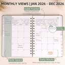 2026 Planner - Weekly and Monthly Planner, January 2026 - December 2026, Hardcover, 2026 Calendar Planner Book with Tabs, Aesthetic, Perfect for Office Home School Supplies (Sage Green, A5 (Jan 2026-Dec 2026))