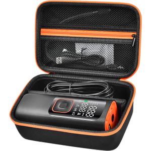 Case Compatible with WARWOLF/for Skight/for LOLSSA/for Teffim/for Hafuloky/for Frarome Tire Inflator Portable Air Compressor, Car Air Pump Storage Holder for Air Tube & Accessories (Box Only) - Black