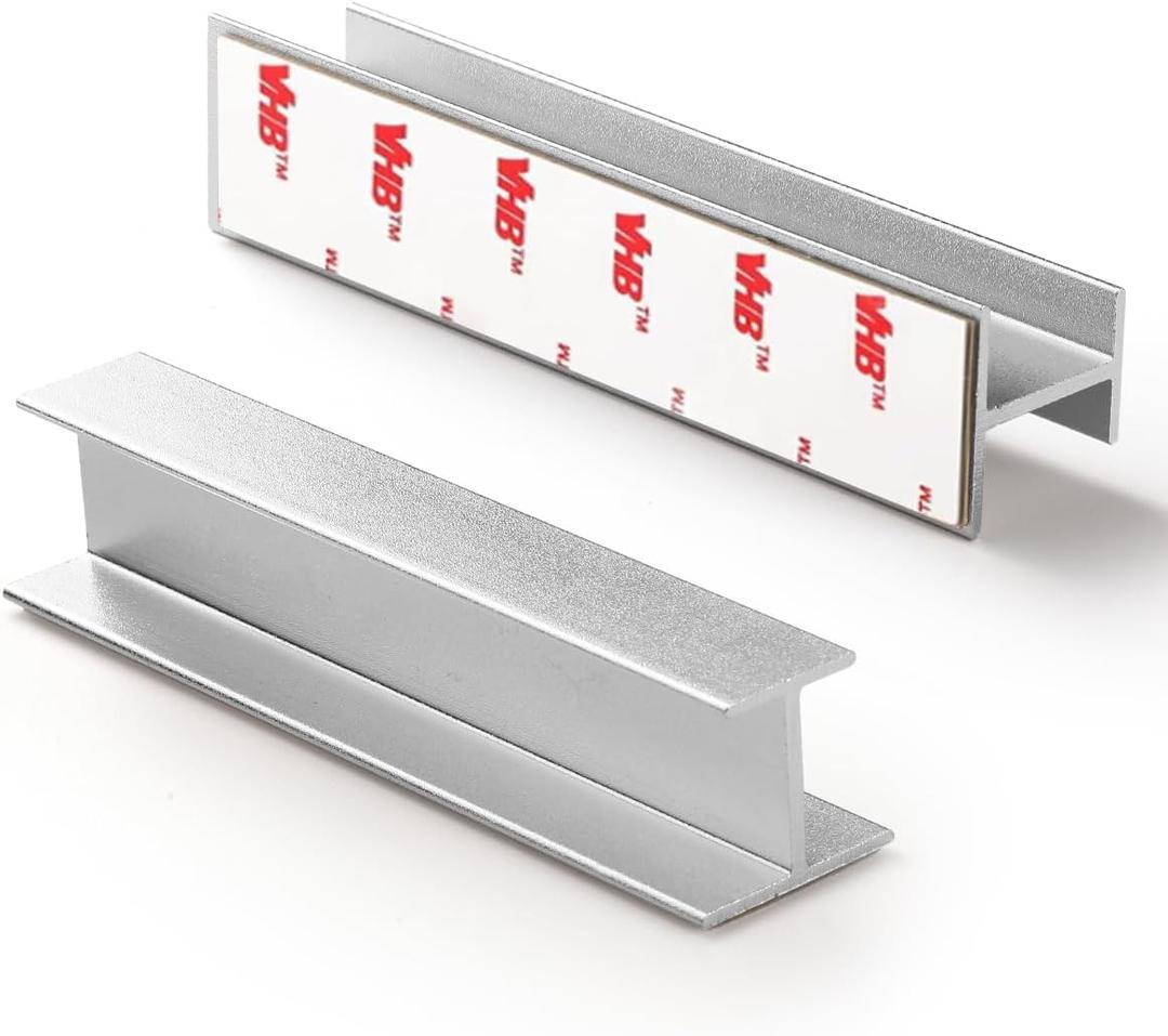 10 Pack Self- Adhesive Silver Cabinet Pulls 4-1/3" Length (fit 3.78") Finger Pulls Cabinet Handles Kitchen Drawer Dresser Cupboard Bathroom Vanity Cabinet Hardware