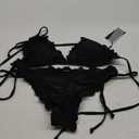 RELLECIGA Women's Wavy Bikini Set (Medium, Black)