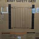 Mumeasy Baby Gate Extra Wide, 29.5"- 51.5" Pressure Mounted Dog Gate with Walk Through Door, Auto Close Pet Gate for Stairs,Doorways,House