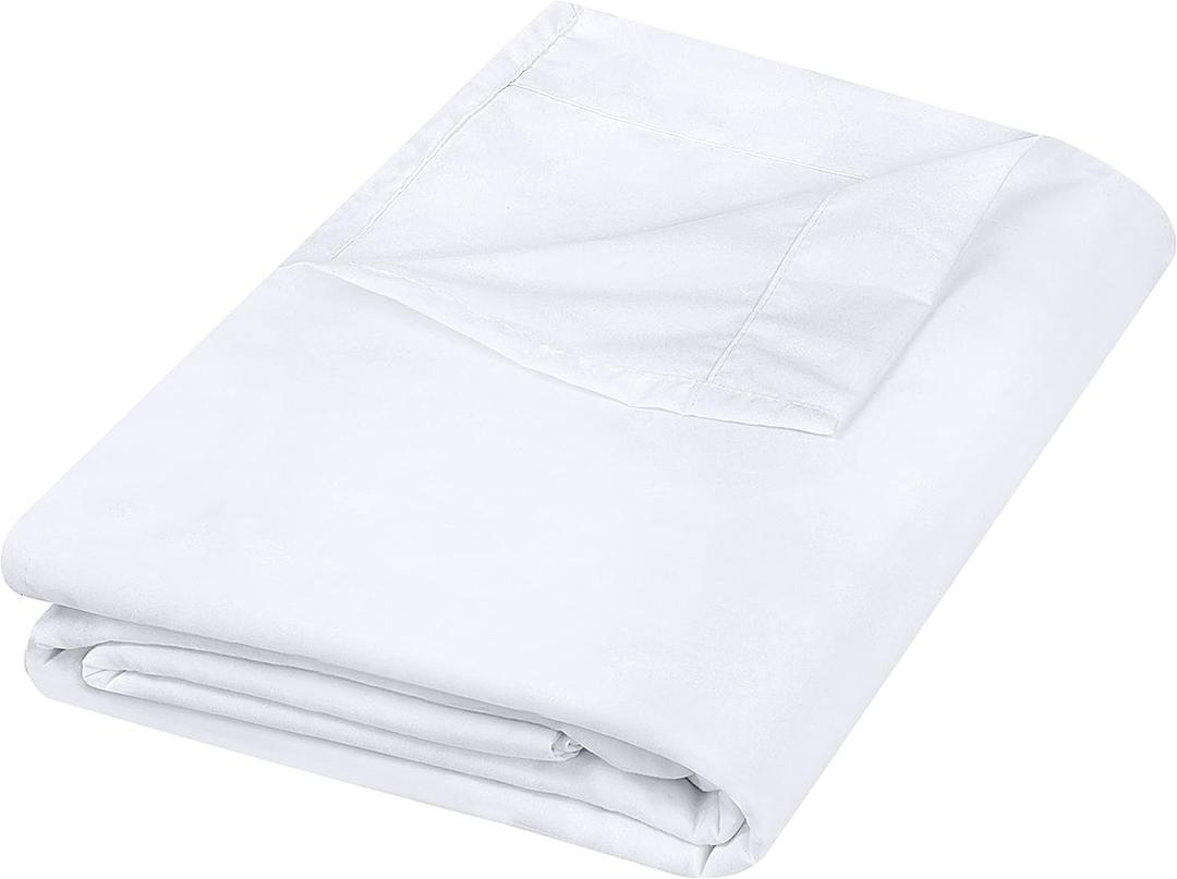 Utopia Bedding Flat Sheet - 2 Pack (Twin, White) - Soft Brushed Microfiber Fabric - Shrinkage & Fade Resistant Top Sheet - Easy Care Bed Sheet