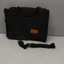 Canvas Tote Bag for Women,Women's Bags Crossbody Bags Work Laptop Tote Bag Large Handbags Purse for Travel Nurse Teacher (New Upgrade Black With Compartments and Inner Cup Holders)