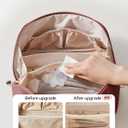EACHY Travel Makeup Bag, Large Capacity Cosmetic Bag for Women, Waterproof PU Leather, Flat Open Portable Toiletry Bag for Skincare, Brushes & Travel Essentials