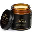 IIIMEIDU Beef Tallow for Skin, Tallow and Honey Balm for Face Moisturizer Balm, 100% Natural Organic Grass-Fed Beef, Honey, Vitamin E Oil for Body & Face (2.1 Oz)