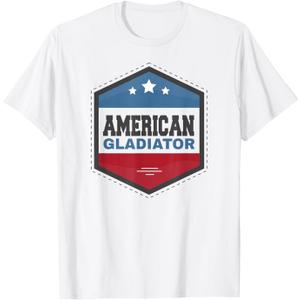American Gladiator USA Flag Gym Sports Quote Humor TShirt S