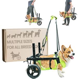 Adjustable Dog Wheelchair for Back Legs, for All Breed Dog - Includes High-Visibility Vest, Leash & Sling Lift, Lightweight Pet Wheelchair for Disabled Hind Legs (Large, for Medium Breed Dog)