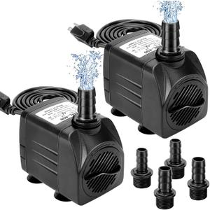 GROWNEER 1 Packs 550GPH Submersible Pump 30W Ultra Quiet Fountain Water Pump, 2000L/H, with 7.2ft High Lift, 3 Nozzles for Aquarium, Fish Tank, Pond, Hydroponics, Statuary