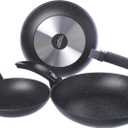 Moneta Set Frying Pans, Aluminum, Black, 20-24-28 cm